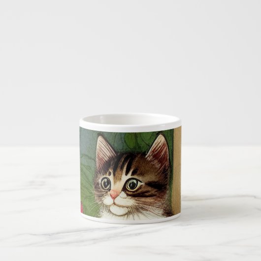 Kattenillustratie met lentevloeren Espresso Kop (Voorkant)