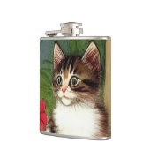 Kattenillustratie met lentevloeren Heupfles (Links)