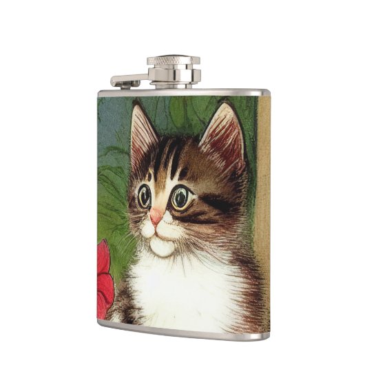  Kattenillustratie met lentevloeren Heupfles (Links)