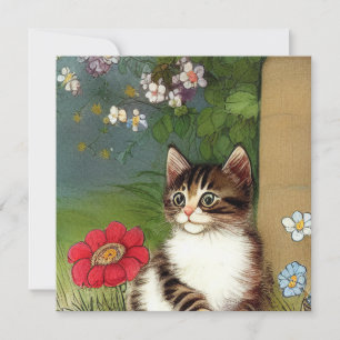 Kattenillustratie met lentevloeren Kaart