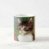  Kattenillustratie met lentevloeren Magische Mok (Center)