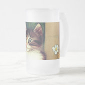  Kattenillustratie met lentevloeren Matglas Bierpul (Voorkant rechts)