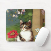 Kattenillustratie met lentevloeren Muismat (Met muis)