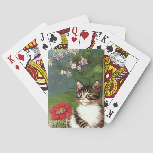  Kattenillustratie met lentevloeren Pokerkaarten (Achterkant)