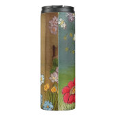  Kattenillustratie met lentevloeren Thermosbeker (Achterkant)