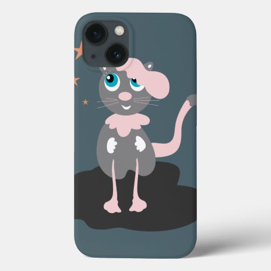 Kattenillustratie voor kinderen Cute Cartoon Kitty Case-Mate iPhone Case (Achterkant)