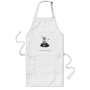 Kattenillustratie voor kinderen Cute Cartoon Kitty Lang Schort