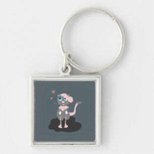 Kattenillustratie voor kinderen Cute Cartoon Kitty Sleutelhanger