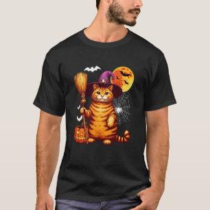 Kattenimitator Heks Halloween Dik Kostuum Eigenaar T-shirt