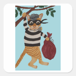Katteninbreker Vierkante Sticker
