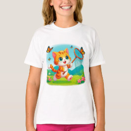 Kattenjacht op vlinders t-shirt