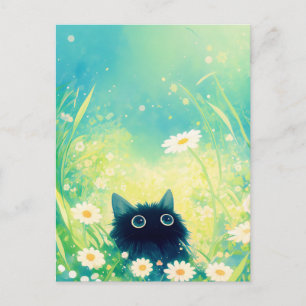 Kattenjong dat door Witte Madeliefjes Zomerweide g Briefkaart