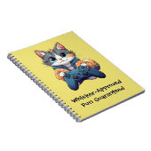 Kattenjong Met Gamecontroller Lachende Gamer Kat Notitieboek (Rechterzijde)