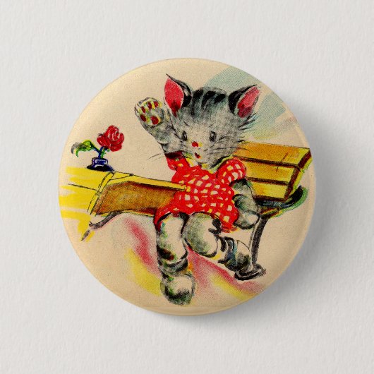 kattenjongen ronde button 5,7 cm (Voorkant)