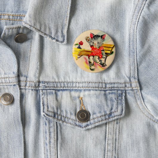 kattenjongen ronde button 5,7 cm (In situ)