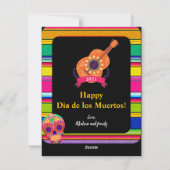 Kattenkaart voor Día de los Muertos Feestdagenkaart (Achterkant)