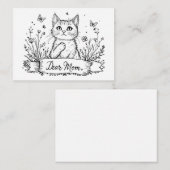Kattenkaartje voor mama. notitiekaartje (Voorkant / Achterkant)