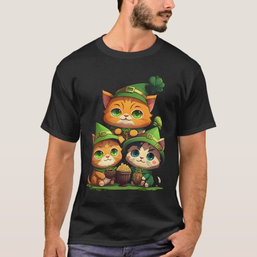Kattenkabouters St. Patrick's Day Kat T-shirt (Voorkant)