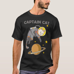 Kattenkapitein Planeet Ruimtereiziger Toerist Ruim T-shirt