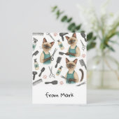 kattenkapper briefkaart (Staand voorkant)