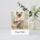 kattenkapper briefkaart (Staand voorkant)