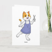 Kattenkapsalon met schaar kaart (Achterkant)