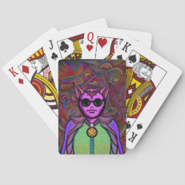 Kattenkarakter Bagage Label Pokerkaarten