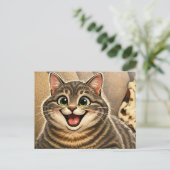 Kattenkarikatuur Feestdagenkaart (Staand voorkant)