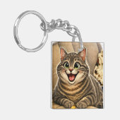 Kattenkarikatuur  sleutelhanger (Voorkant Links)