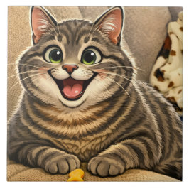 Kattenkarikatuur Tegeltje