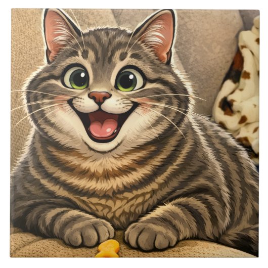 Kattenkarikatuur Tegeltje (Voorkant)