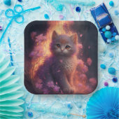 Kattenkartonnen omhulsels Kleur Papieren Bordje (Feest)