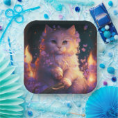 Kattenkartonnen omhulsels Kleur Papieren Bordje (Feest)