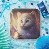 Kattenkartonnen omhulsels Kleur Papieren Bordje (Feest)