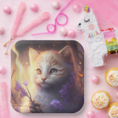 Kattenkartonnen omhulsels Kleur Papieren Bordje (Feest)