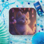 Kattenkartonnen omhulsels Kleur Papieren Bordje (Feest)