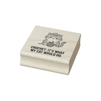 Kattenkat Cute Blauwe Hoed Haak Mail Accessoire Rubberstempel