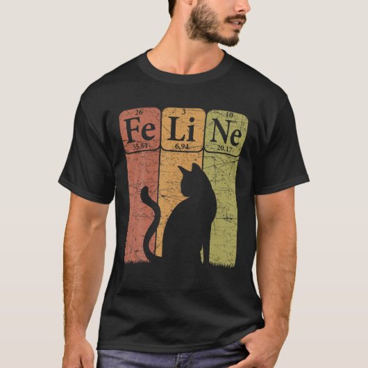 kattenkat Periodieke Tabel Elementen met klapdekse T-shirt (Voorkant)