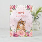 Kattenkatje Gefeliciteerd Fijne Moederdag Feestdagenkaart (Staand voorkant)
