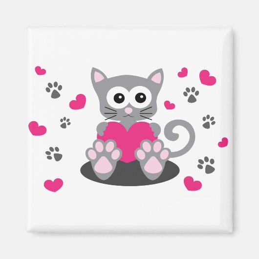 kattenkatje schattig zoet magneet (Voorkant)