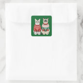 Kattenkatten, Tabby en Siamese Kerst stickers (Tas)