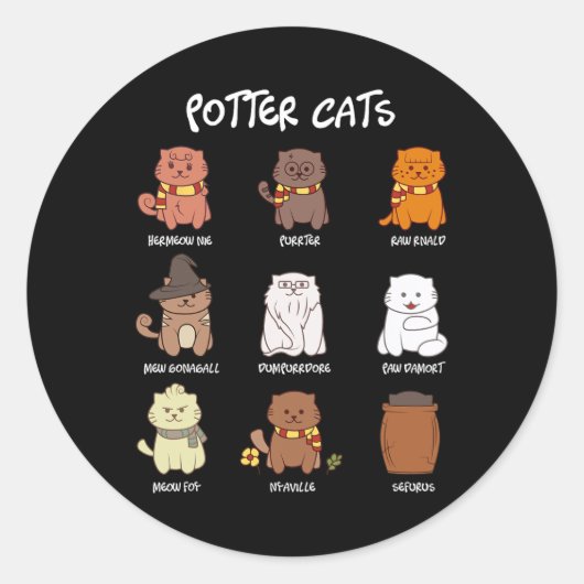 Kattenkatten voor kattendeksel ronde sticker (Voorkant)