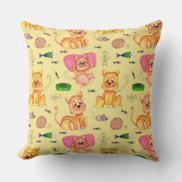 kattenkattendeeg van de viskuit kussen