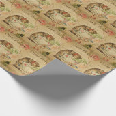  kattenkattenhuisje, stijlvolle kattenretro cadeaupapier (Hoek)