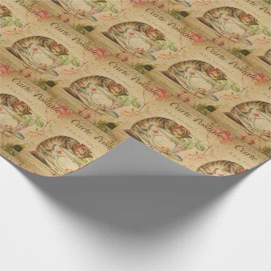  kattenkattenhuisje, stijlvolle kattenretro cadeaupapier (Hoek)