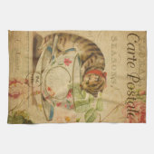  kattenkattenhuisje, stijlvolle kattenretro theedoek (Horizontaal)