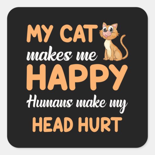 Kattenkattenkat Lover Pet Kitten Cute Funny Gift I Vierkante Sticker (Voorkant)