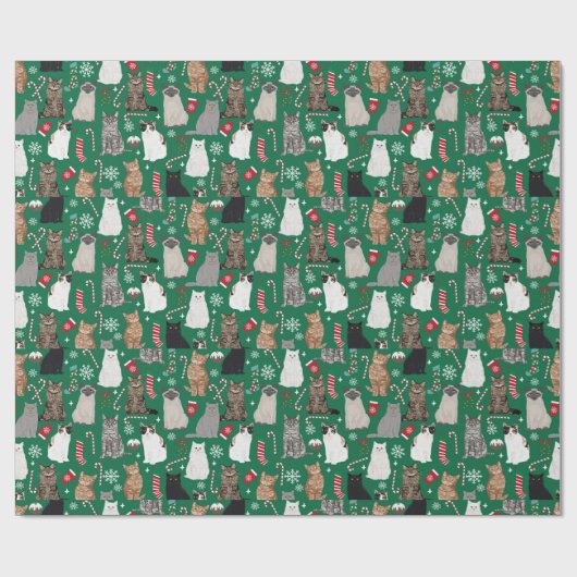 Kattenkattenkattenpatroon Cadeaupapier (Vlak)