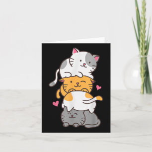 Kattenkattenstaart Kat heipalm anime Kawaii neko Kaart