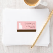 kattenkattenvoer, silhouette roze retour of mailin etiket (Insitu)